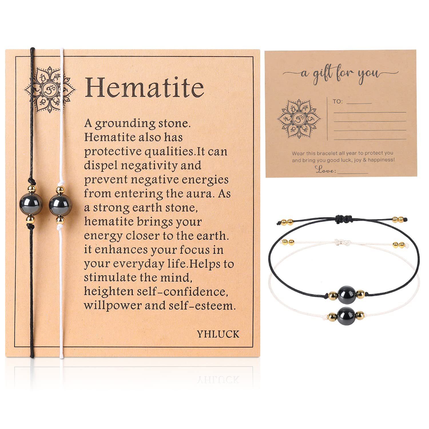 6:Black magnet bracelet set (two pack) Hematite card