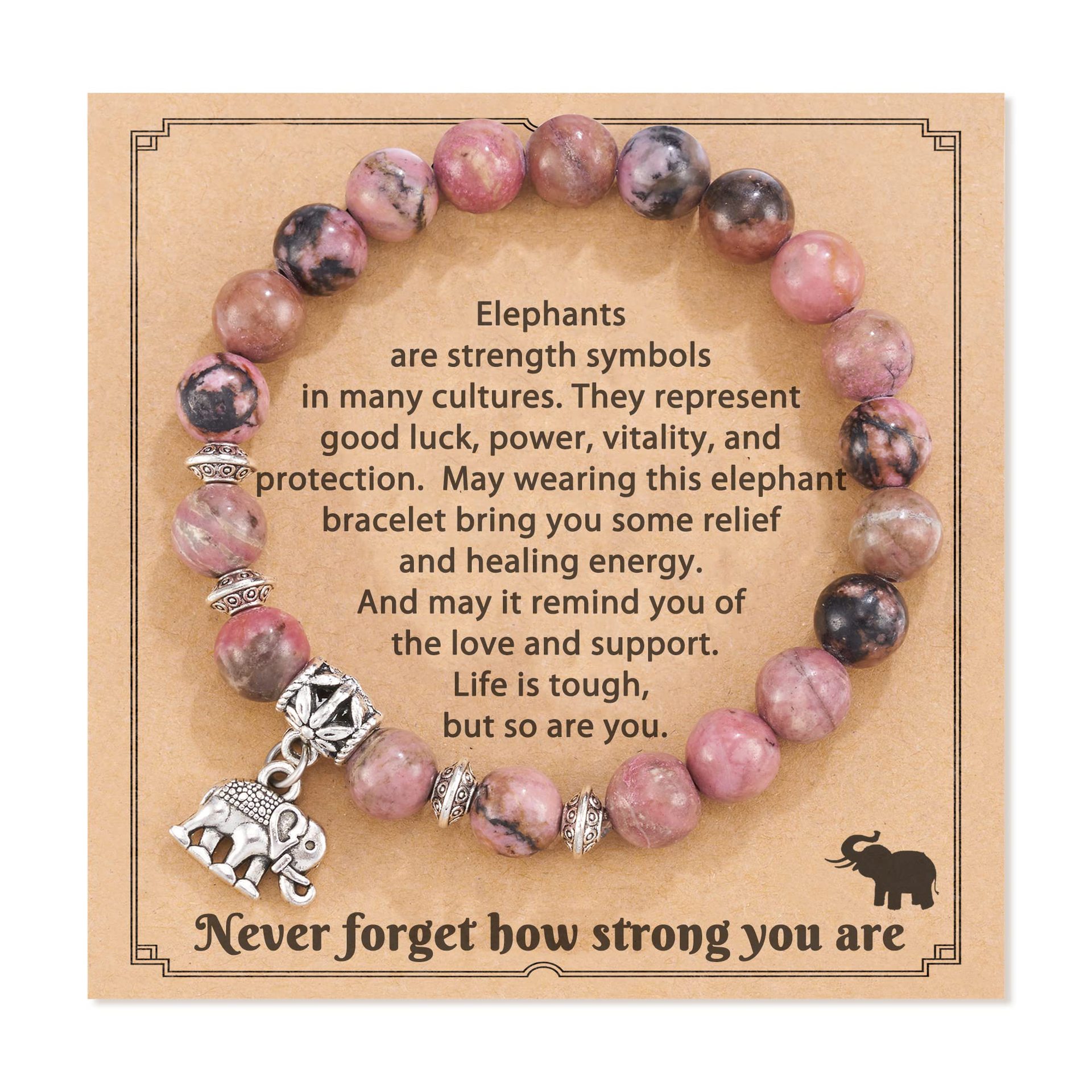 3:Black line red stone elephant pendant never card