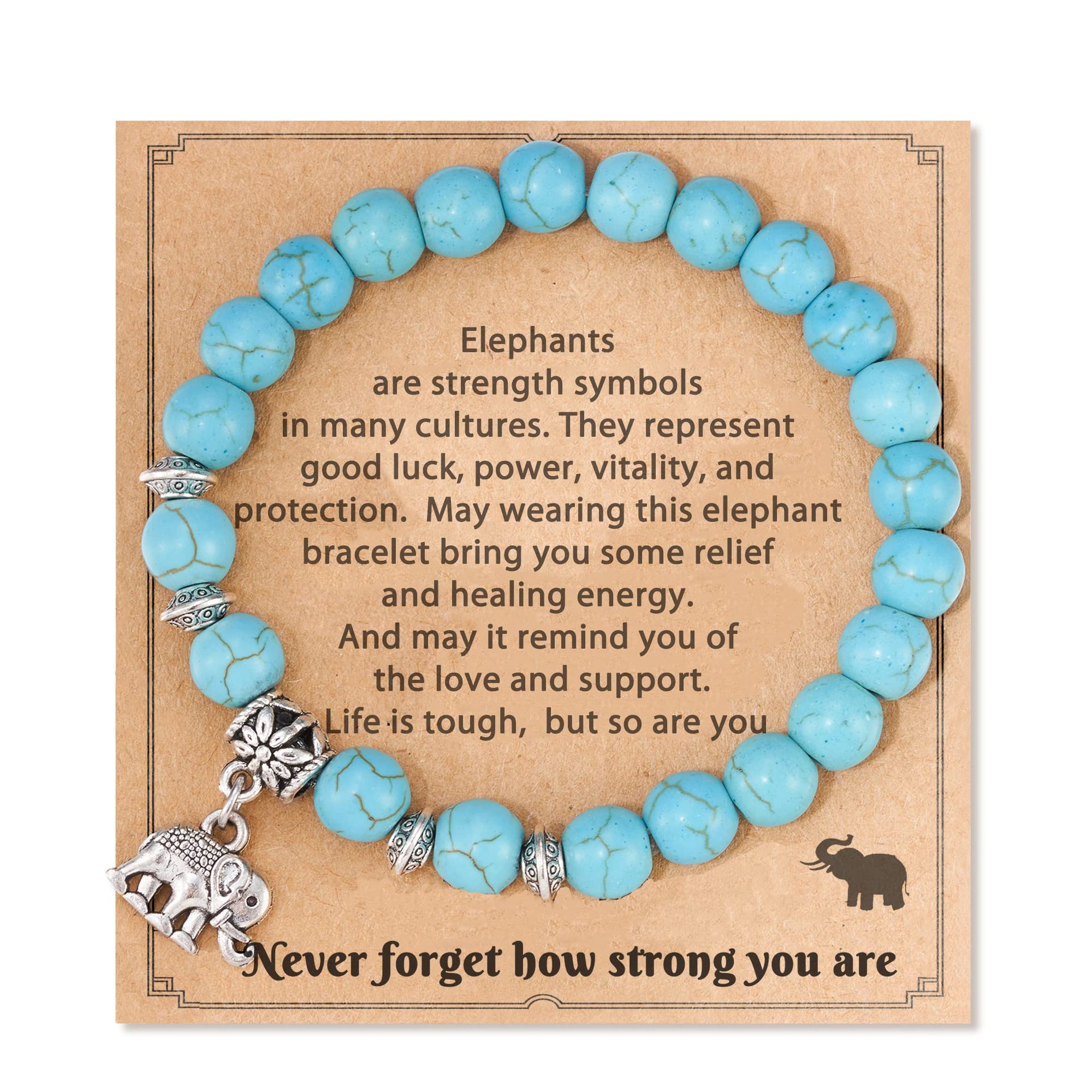 8:Turquoise Elephant Pendant Never Card