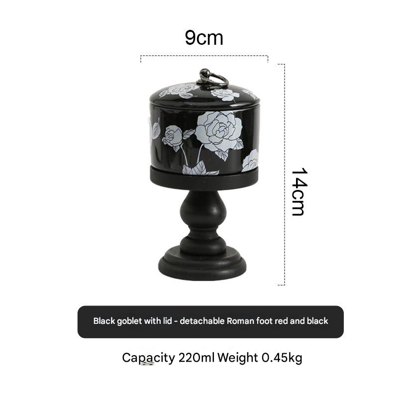 Black - roman feet black - camellia (removable with lid)
