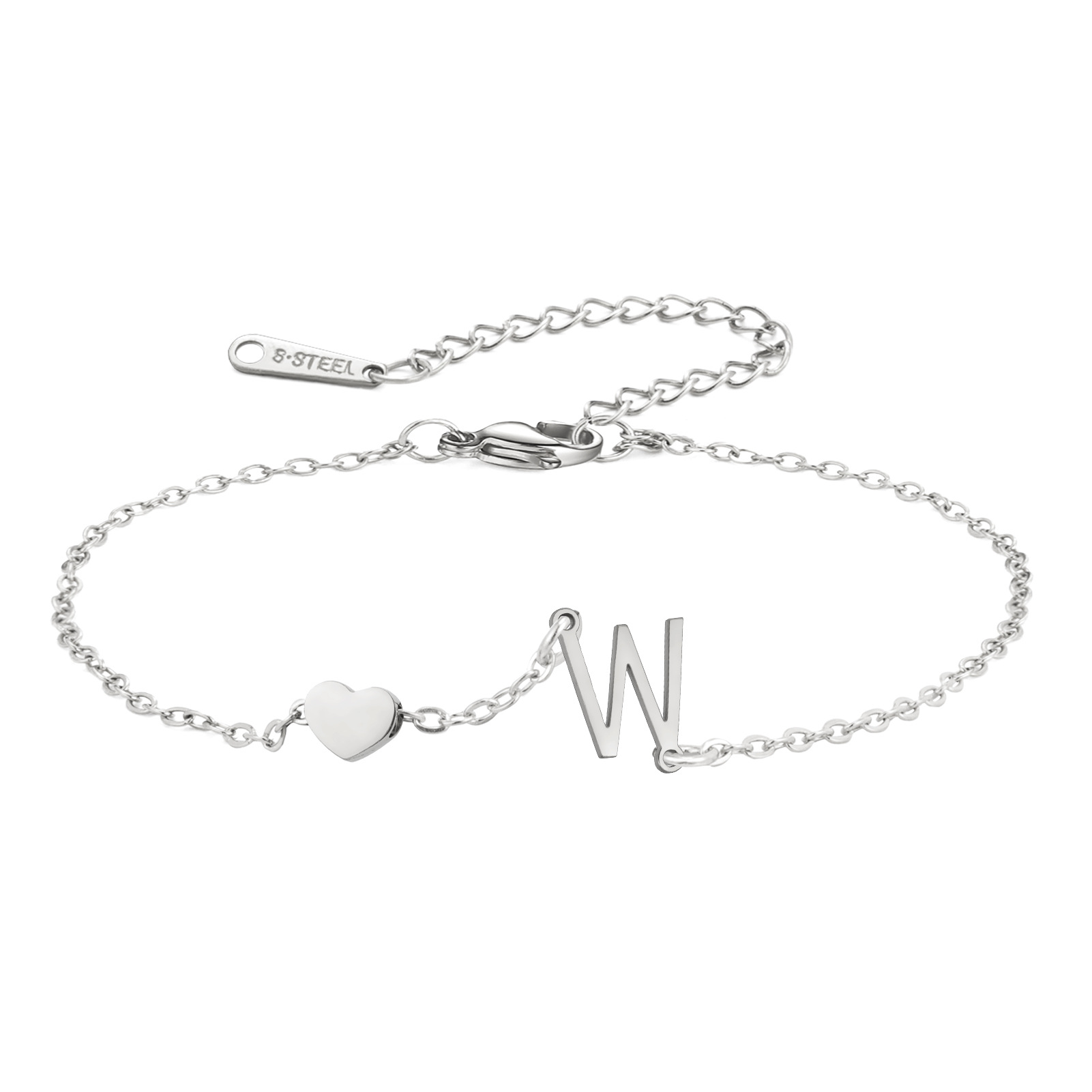 45:Letter w-steel color