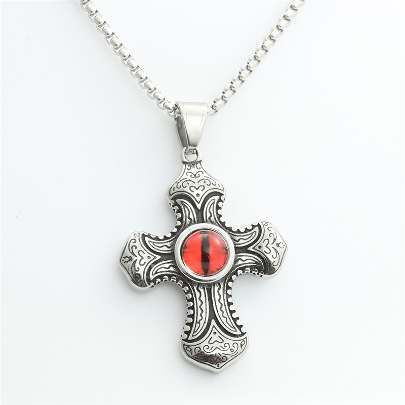 2:Red eye pendant with chain 3.0*60cm square Pearl Chain