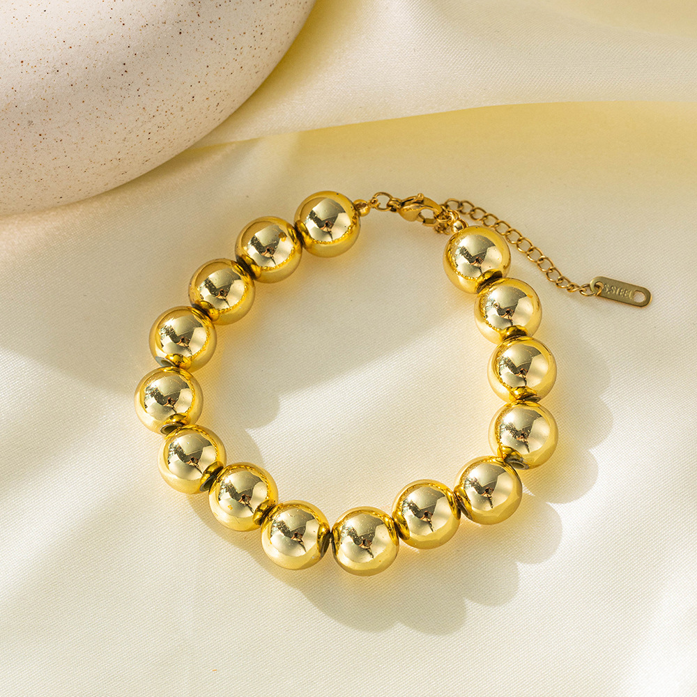 2:【tse2026】big gold bead bracelet gold