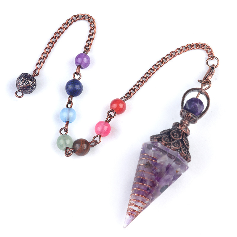 5:Amethyst (bronze) + colorful chain