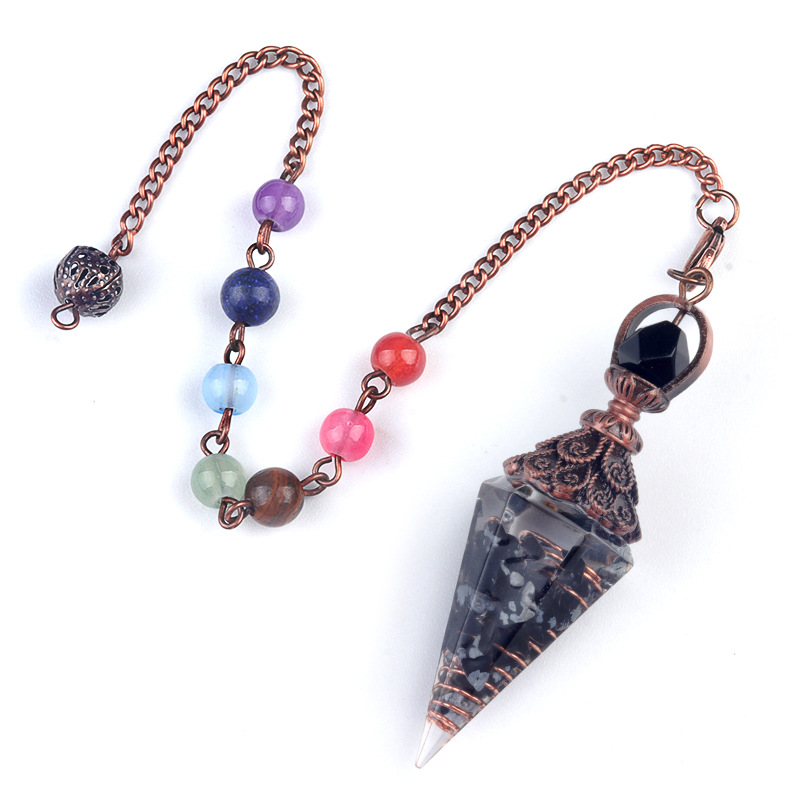 6:Snowflake stone (bronze) + colorful chain