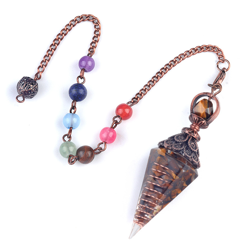 9:Tiger eye (bronze) + colorful chain