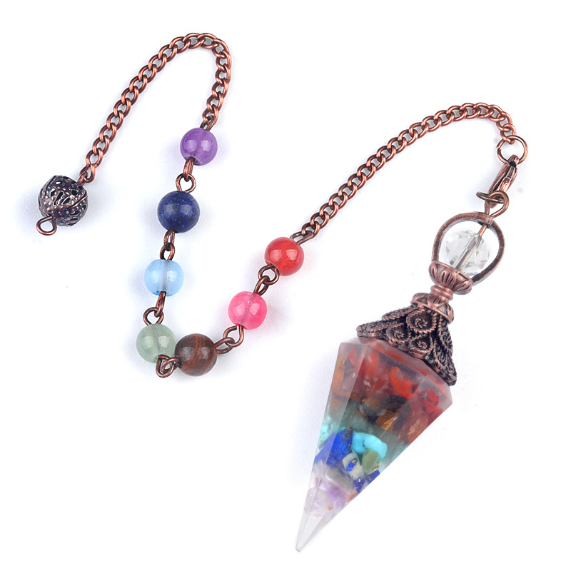 12:Colorful stone (bronze) + colorful chain