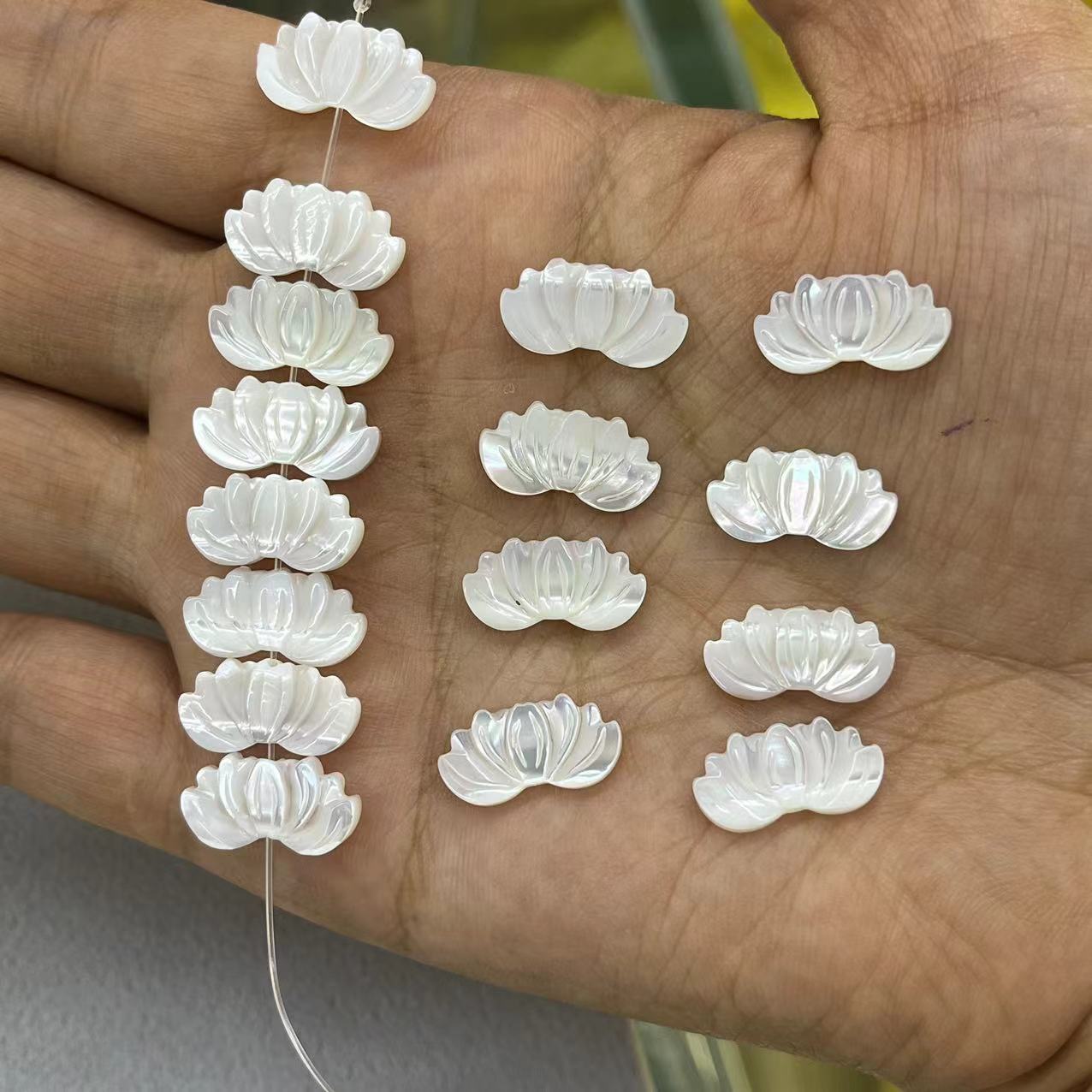 8:White shell lotus 8*16mm