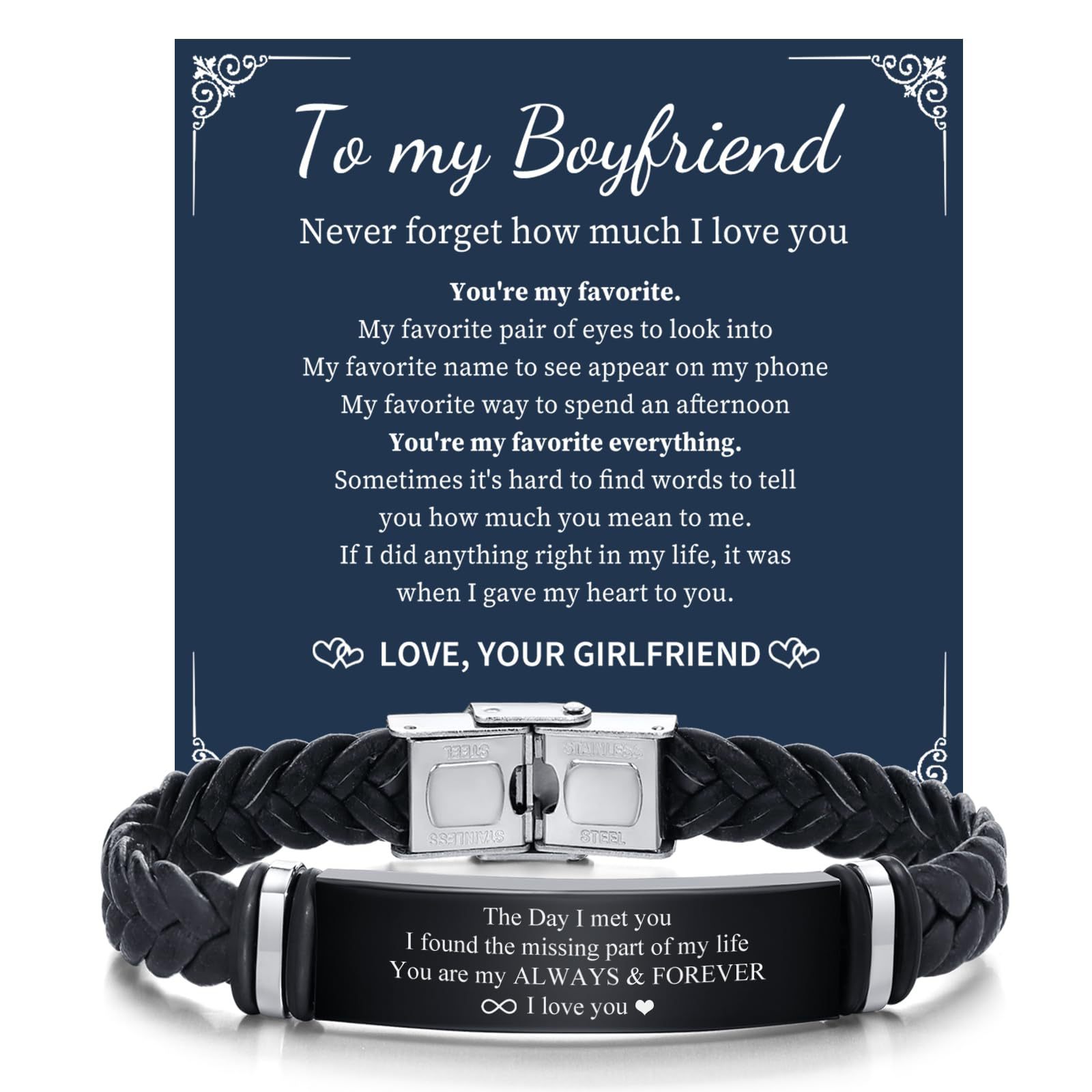 2:To My boyfriend card bracelet