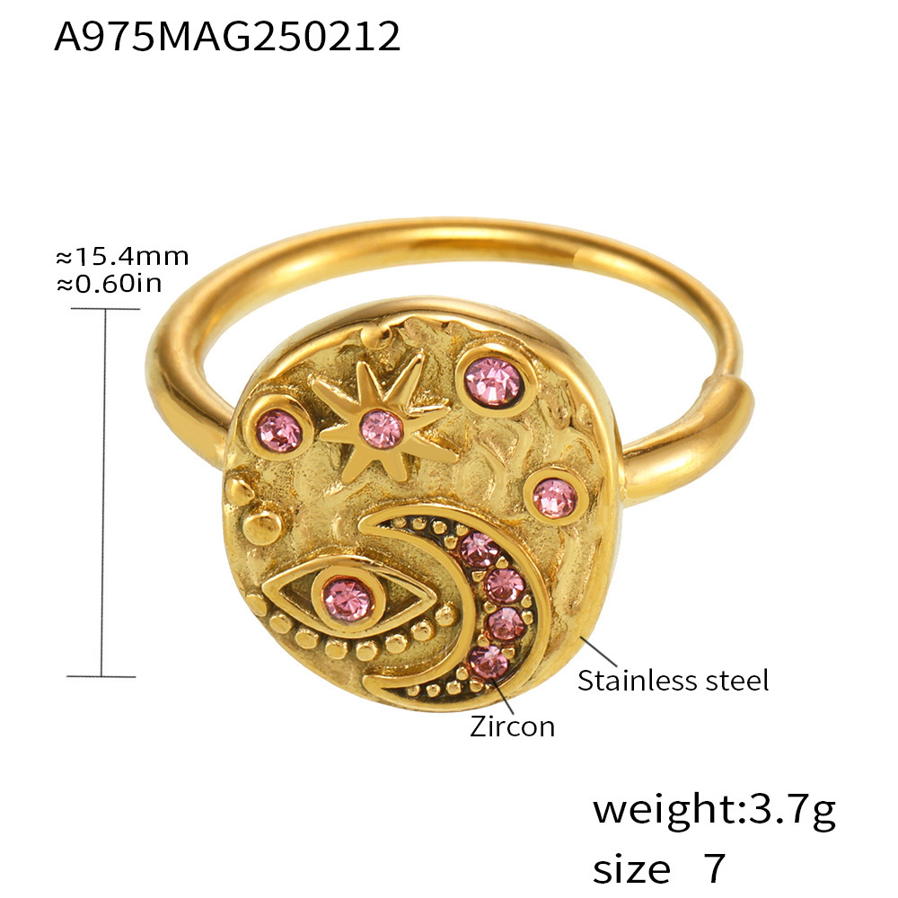 2:A975-gold pink zircon ring