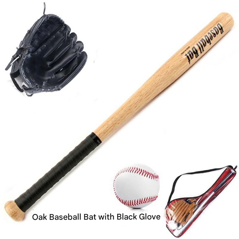 Oak baseball bat with black