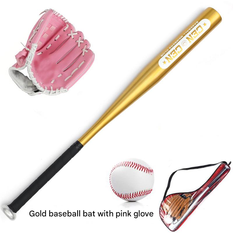 Gold Baseball Bat with Pink