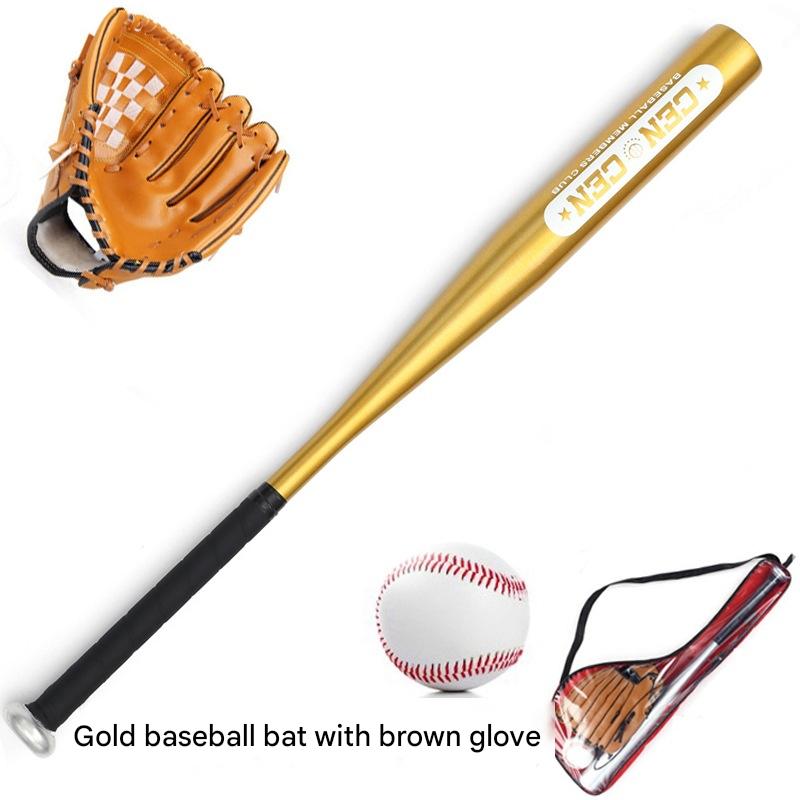 Gold Baseball Bat with Brown