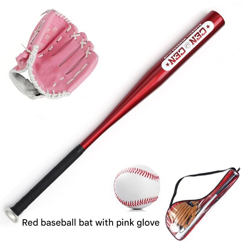 Red baseball bat with pink