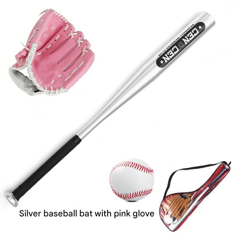 Silver Baseball Bat with Pink