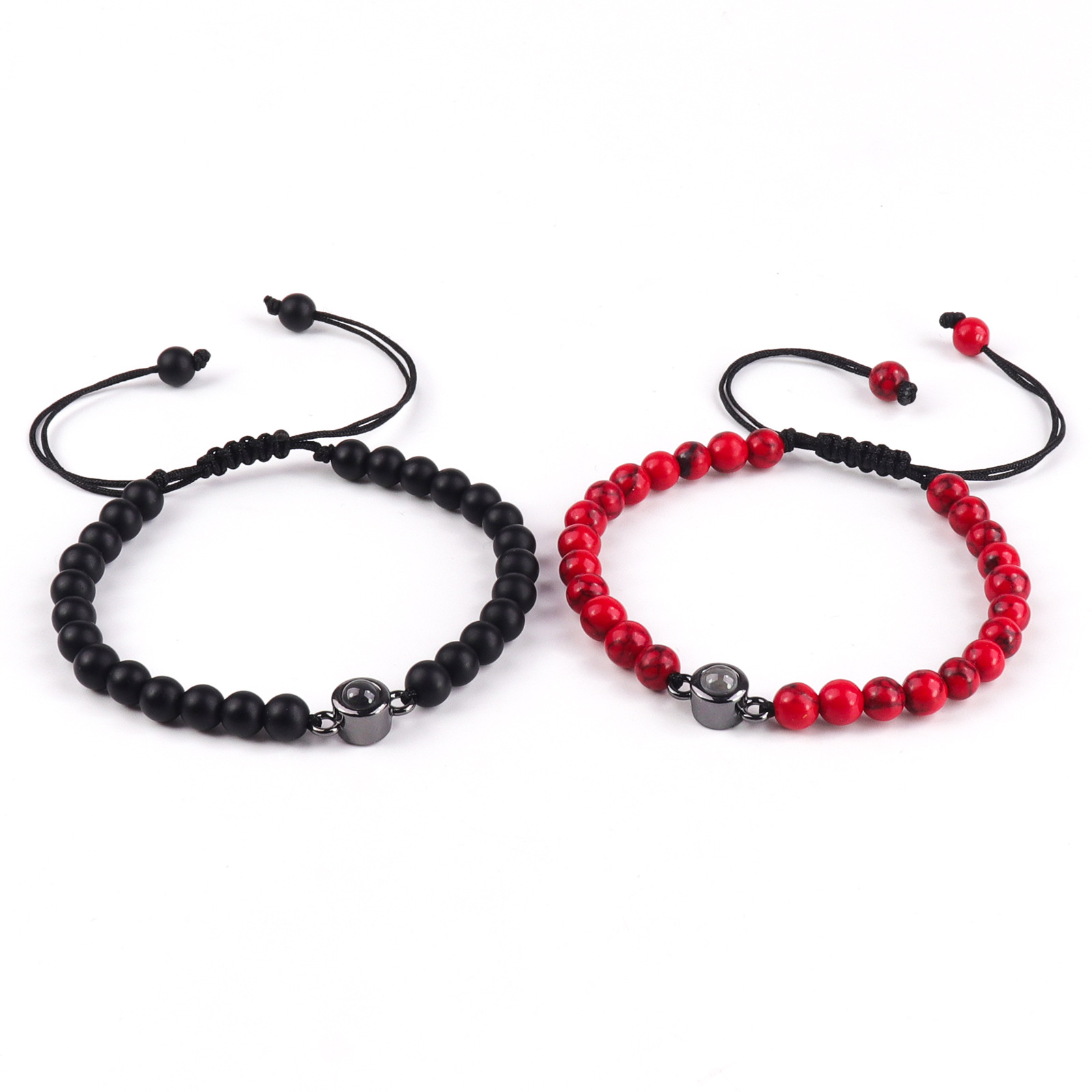 Red turquoise black matte set