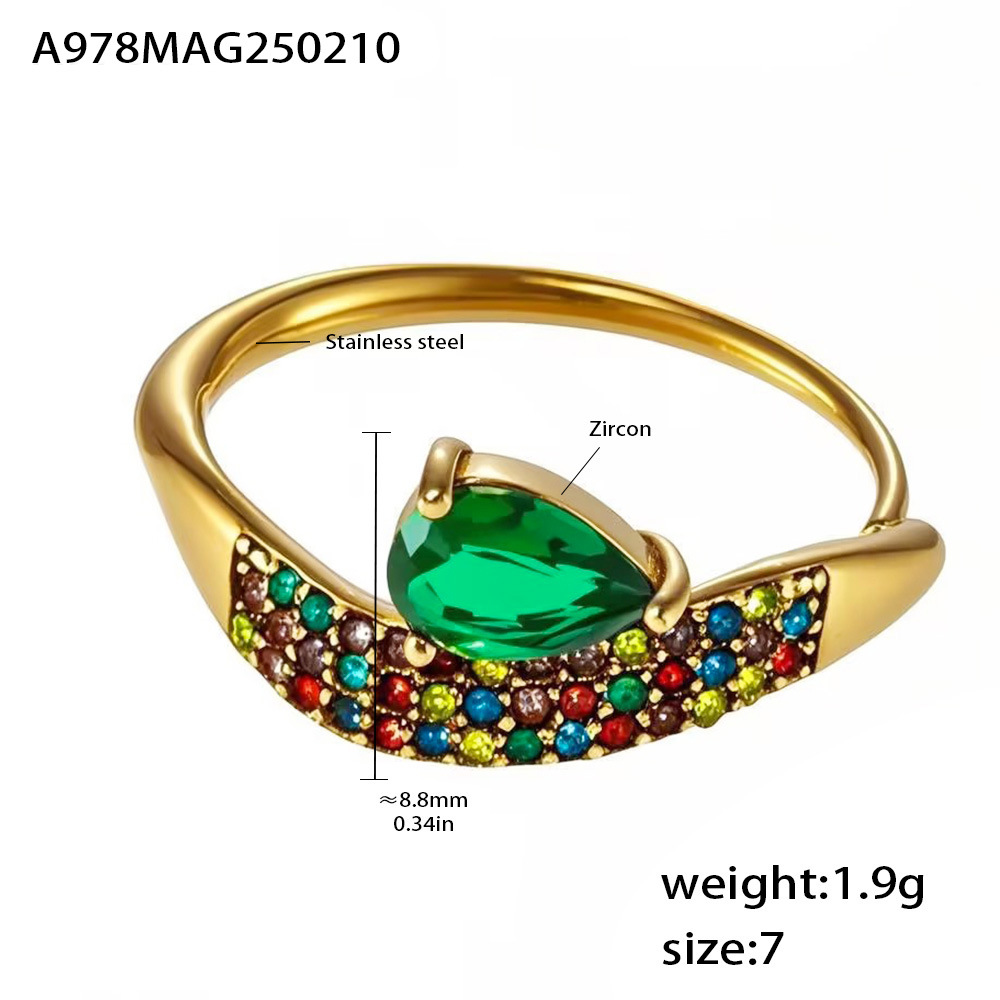 6:A978-golden green zircon ring