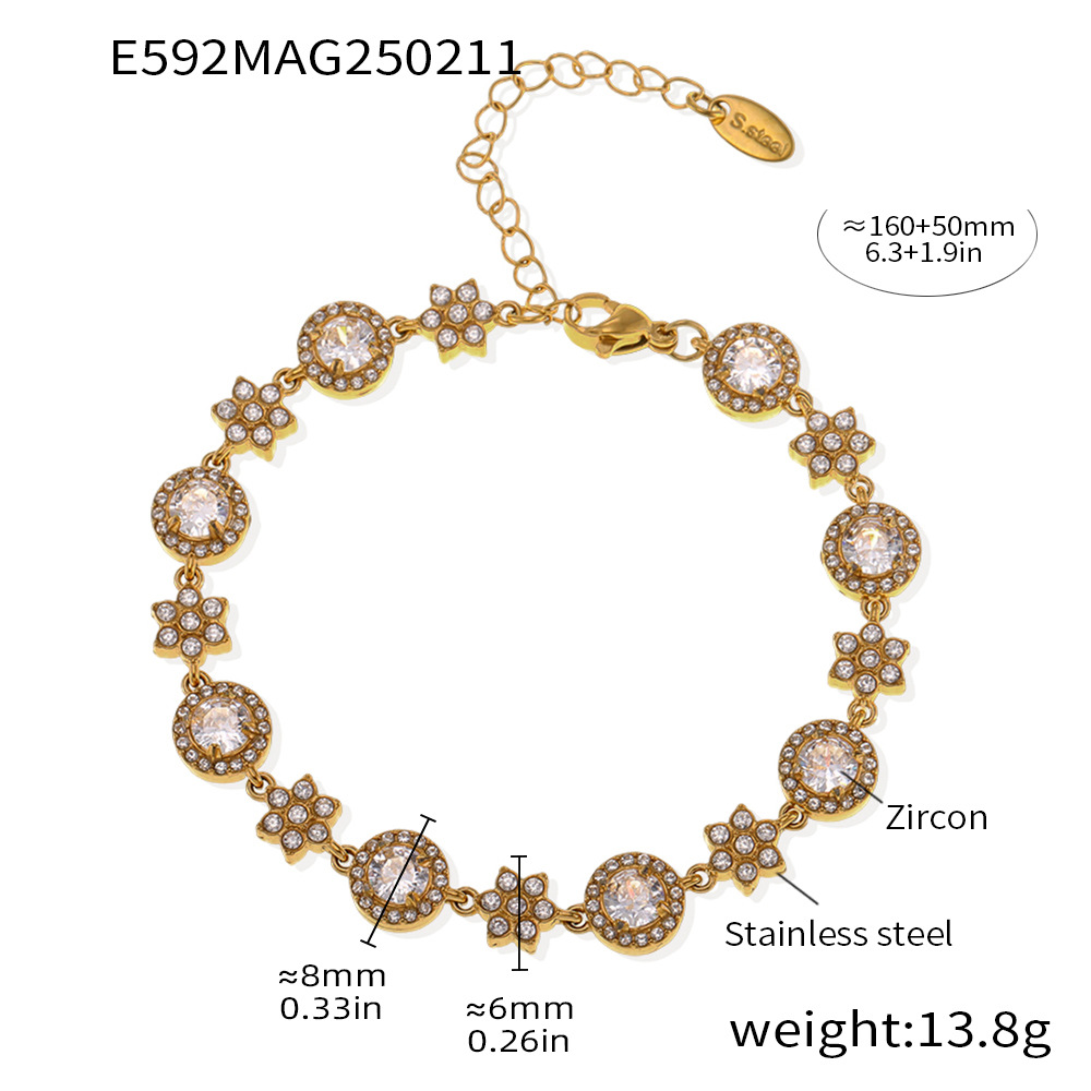 1:E592-gold zircon bracelet