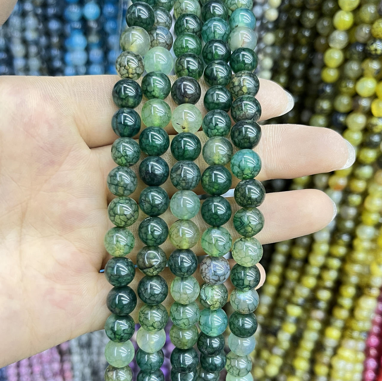 1:1 green dragon pattern agate
