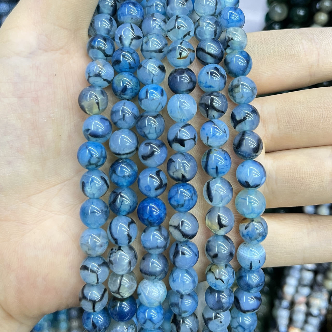 5:5 blue dragon pattern agate