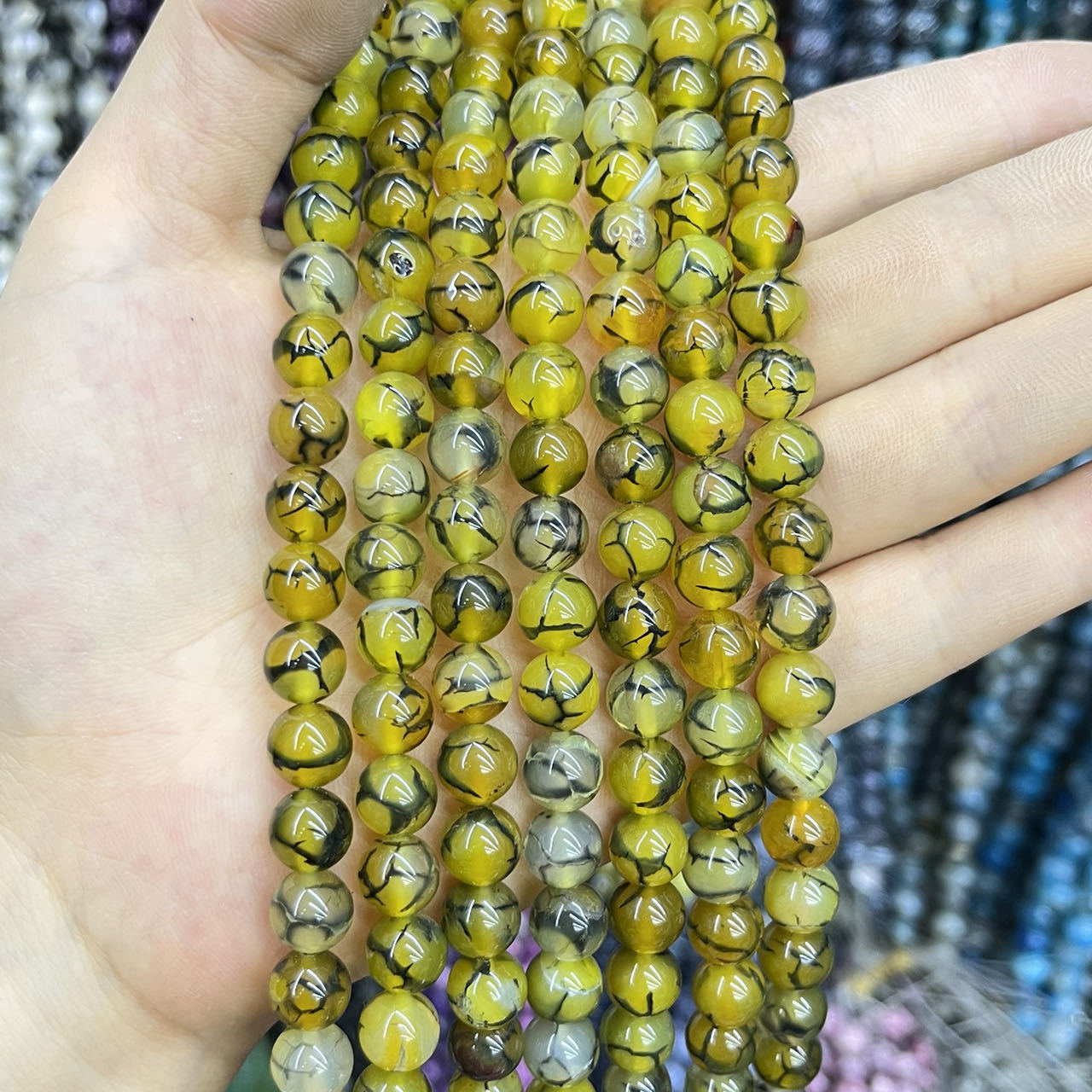 6:7 yellow dragon pattern agate