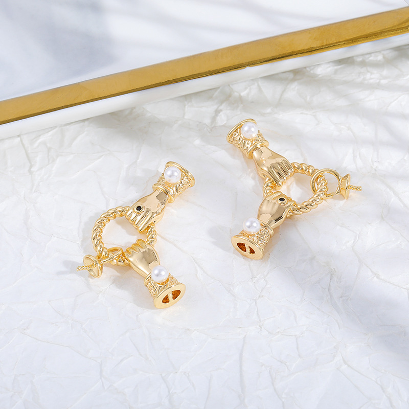 1:18K real gold-with pearl hanging-necklace style