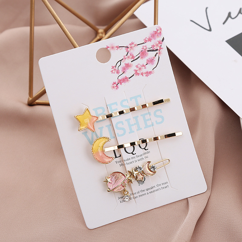 16:Pink star Moon Star clip