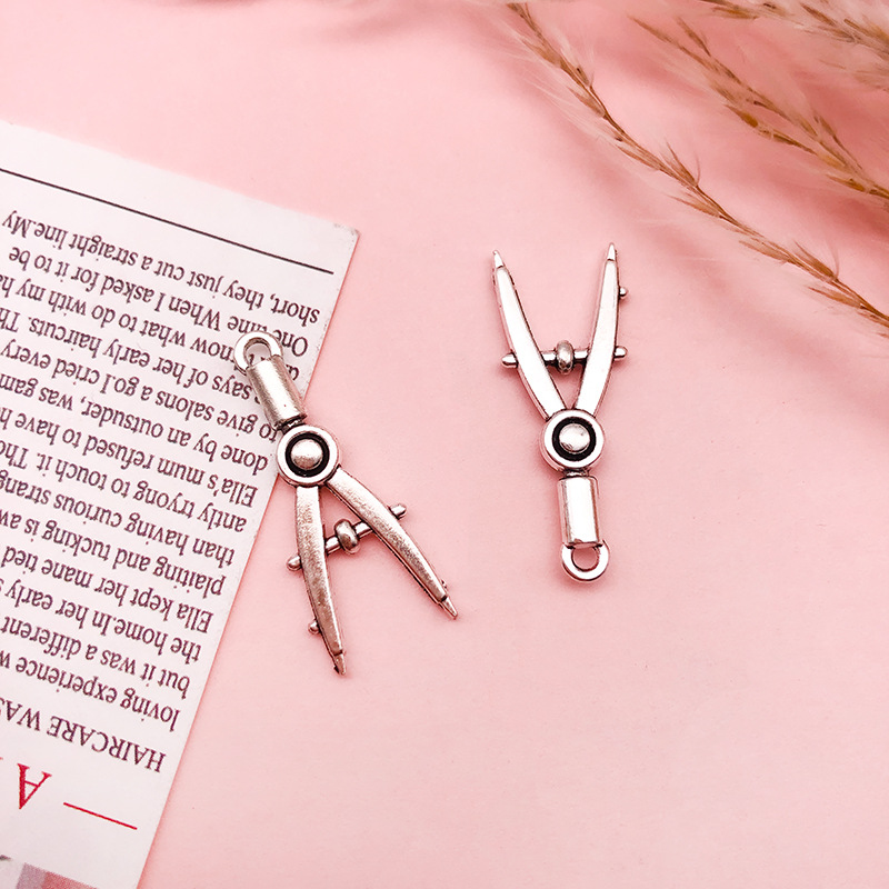 12:1 antique silver compasses-12161