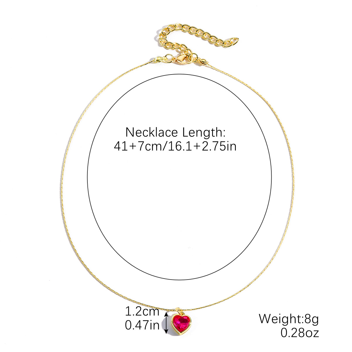 21:N2411-5 rose red love necklace