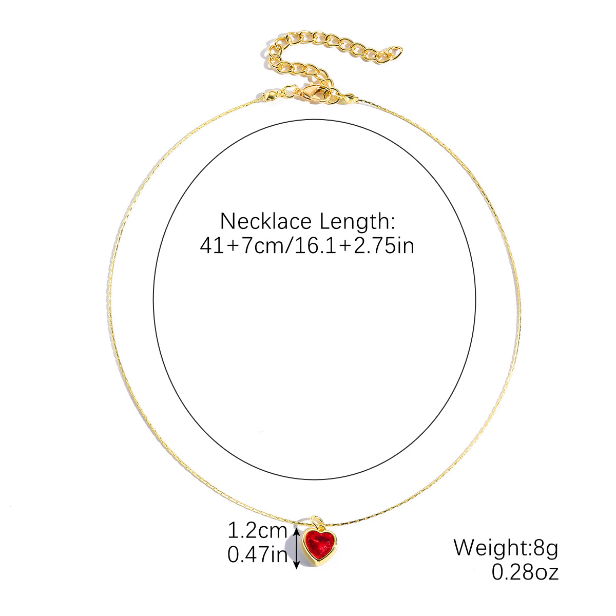 22:N2411-6 red love necklace