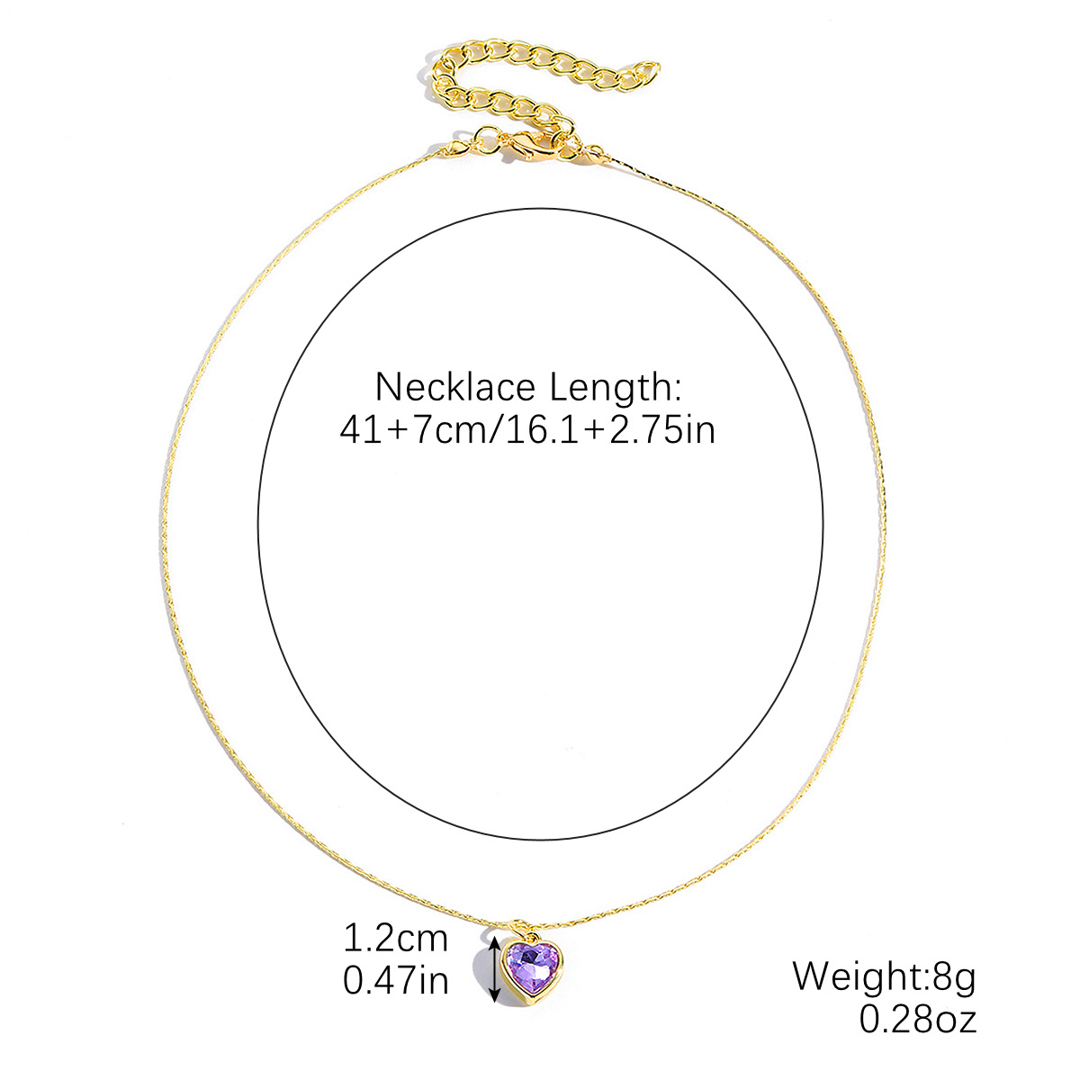 23:N2411-7 purple love necklace