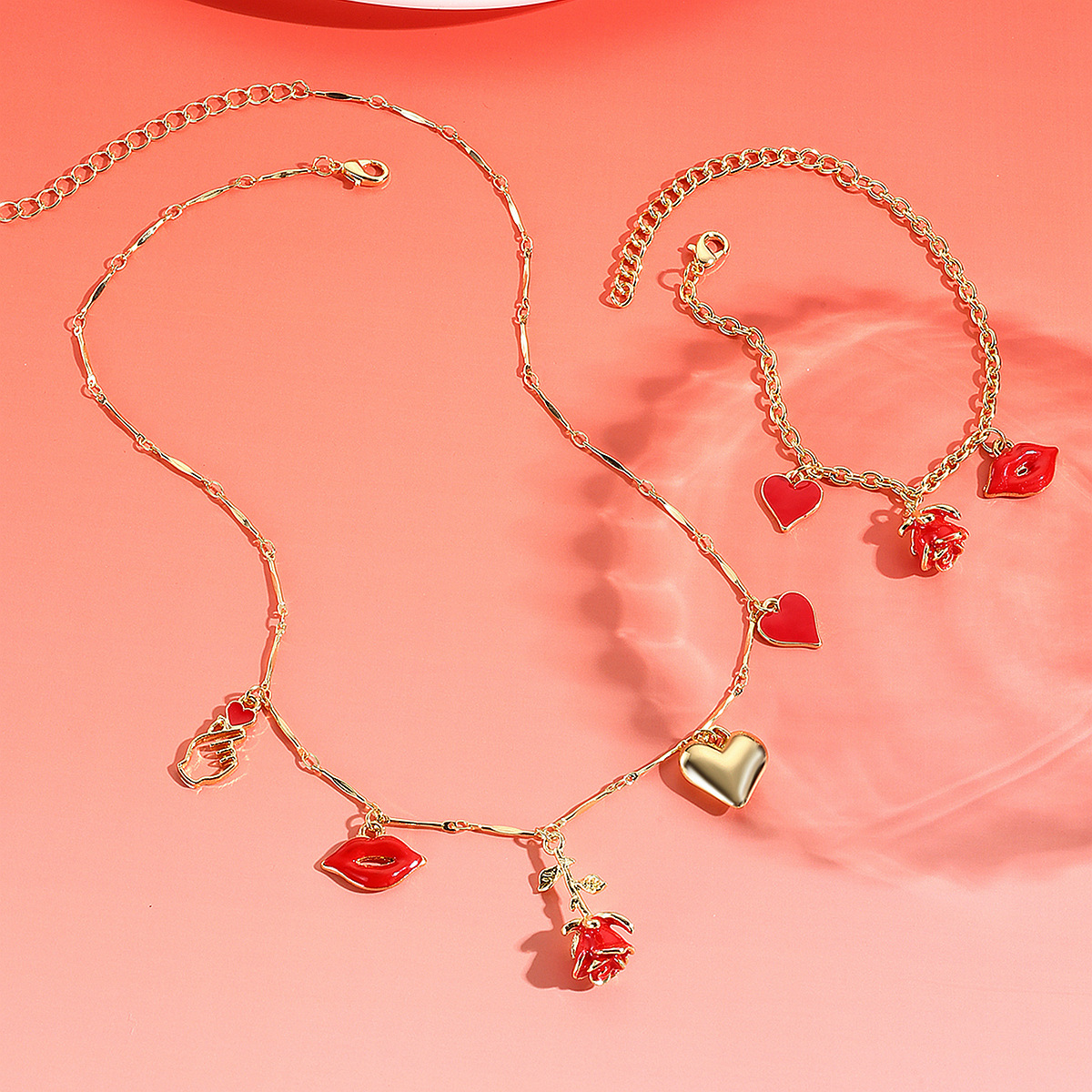 38:N2411-14t2 rose red heart set