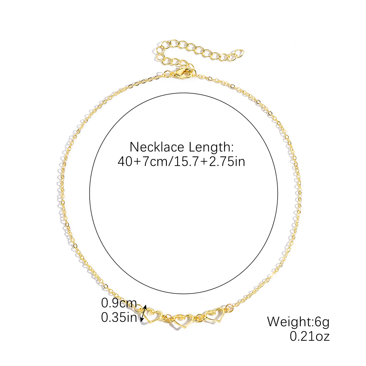 40:N2411-16 three small love necklaces