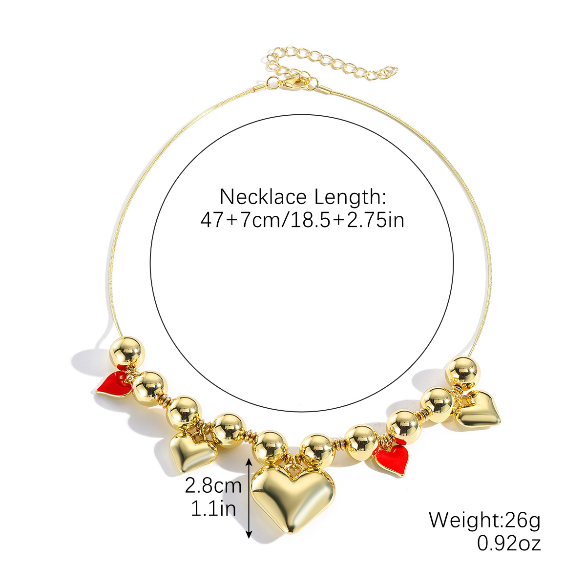 42:N2411-18 five love necklace