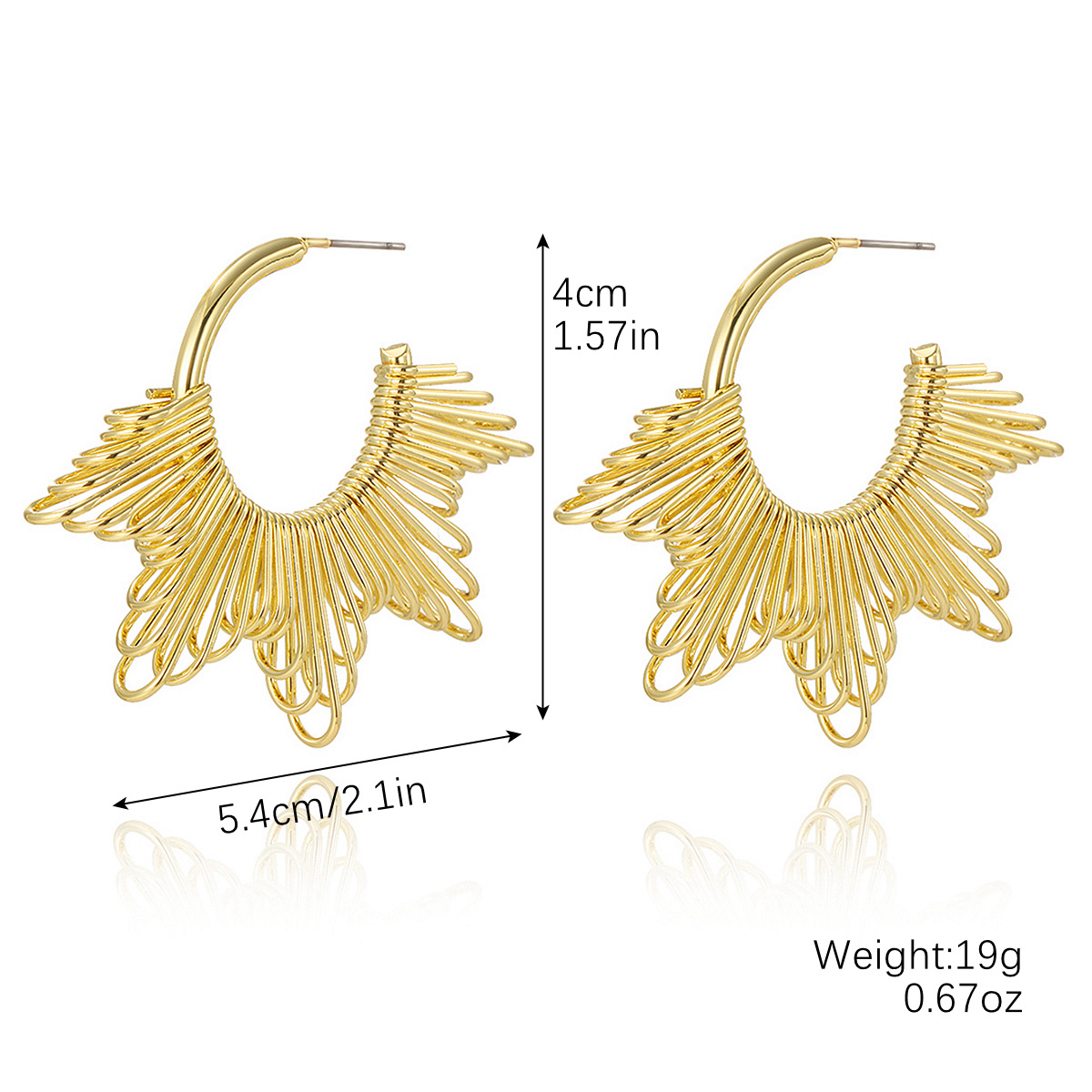 7:E2408-12 radiation wire earrings
