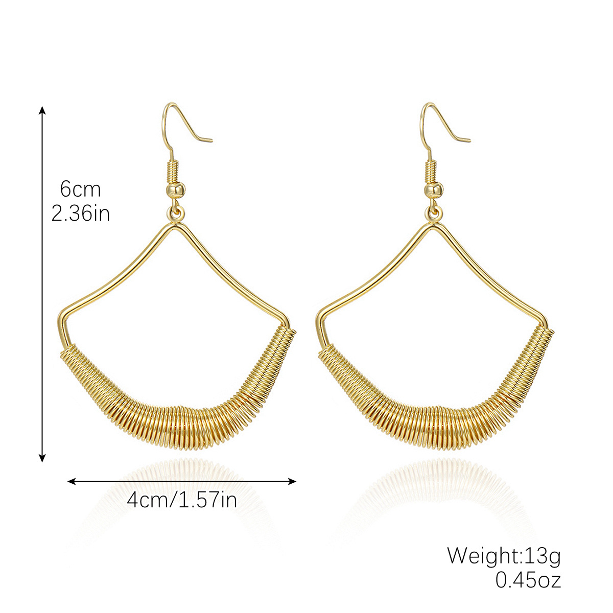 11:E2409-5 large fan-shaped earrings