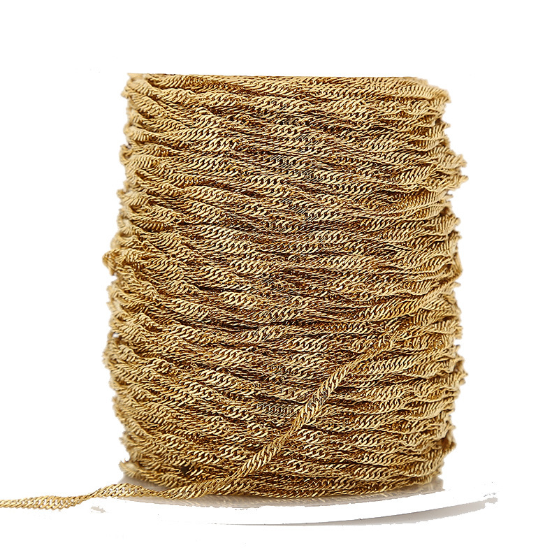 1:Gold 03 water wave chain 2MM