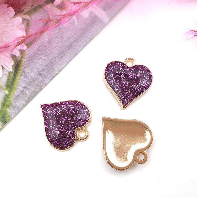 6:Oil dripping purple love 15x17mm-14328