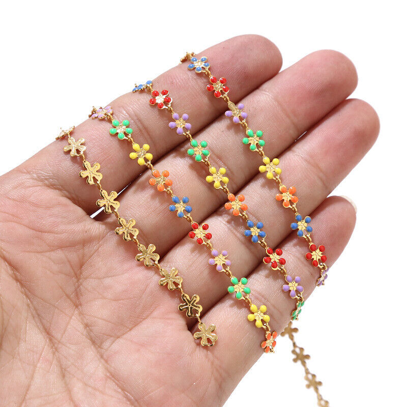 1:Gold mixed color flower chain (1 m)