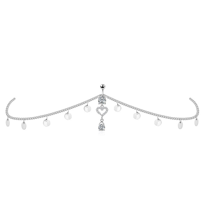 6:Heart-shaped water drop waist chain