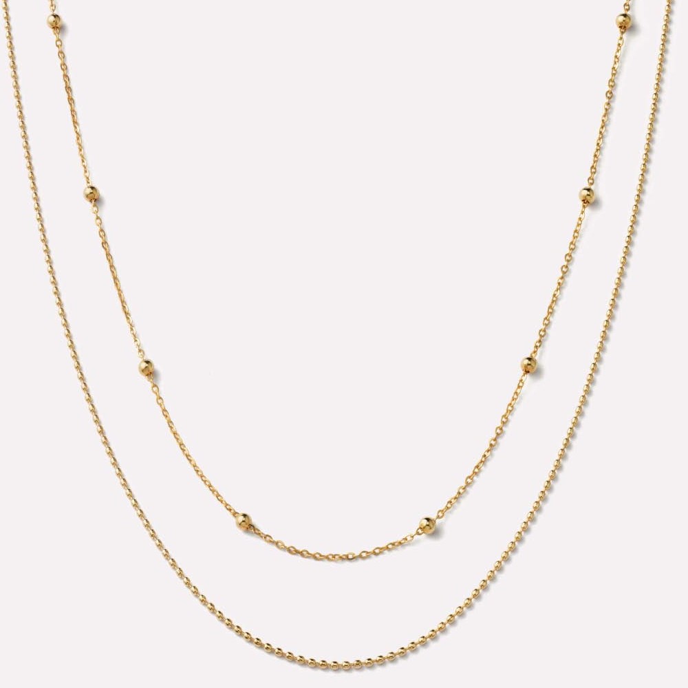 1:Double-layer ball chain gold