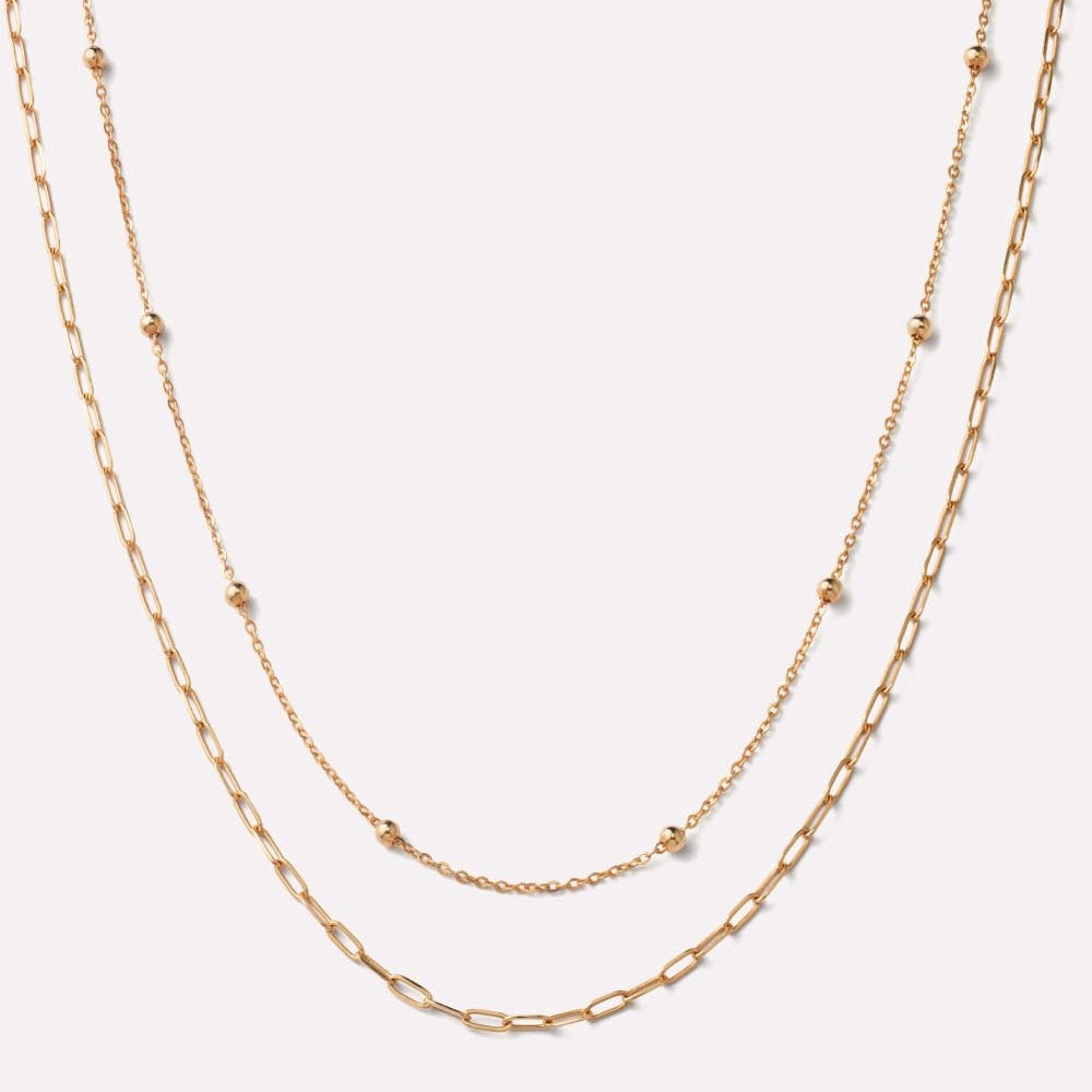 2:Double-layer paperclip chain gold