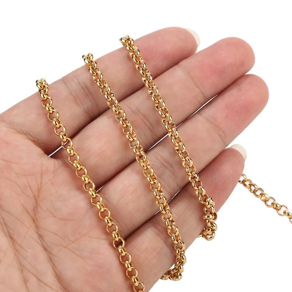 Golden Round Pearl Chain 2.5mm