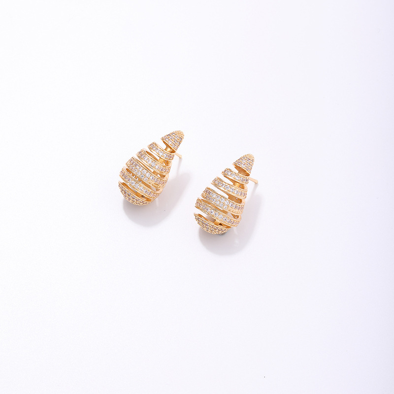 1:08 Gold White Diamond-horizontal hollow water drop