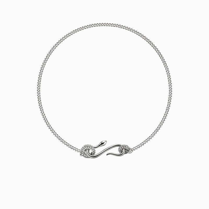 1:银色灵蛇颈链45cm