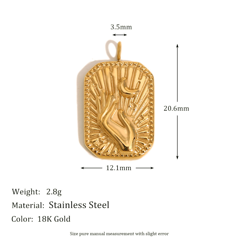 2:Magician square pendant-gold