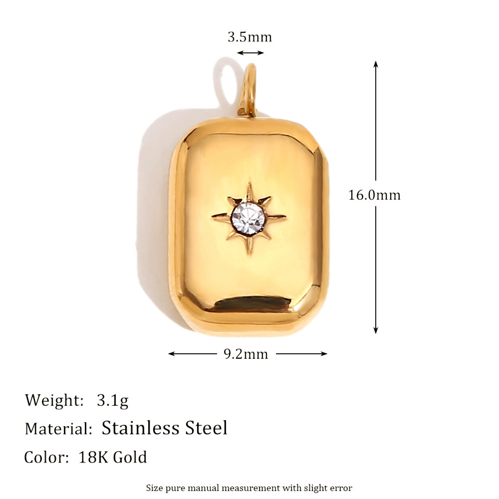 5:Square diamond pendant-gold