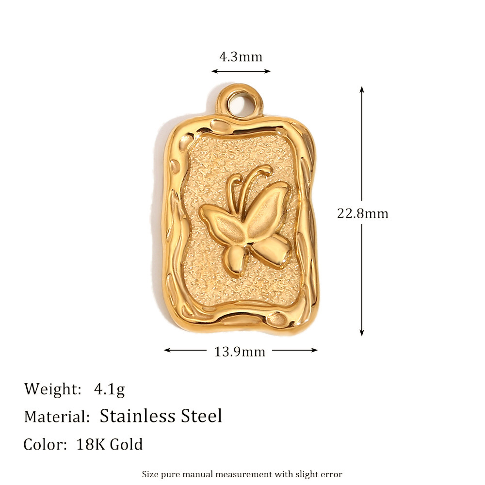 10:Fossil butterfly pendant-gold