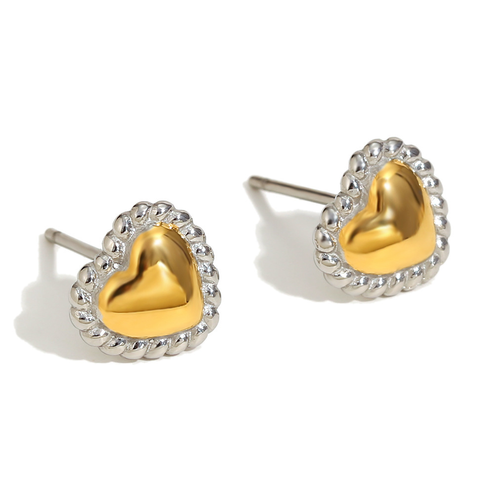 1:Twist edge gold love small earrings-two colors