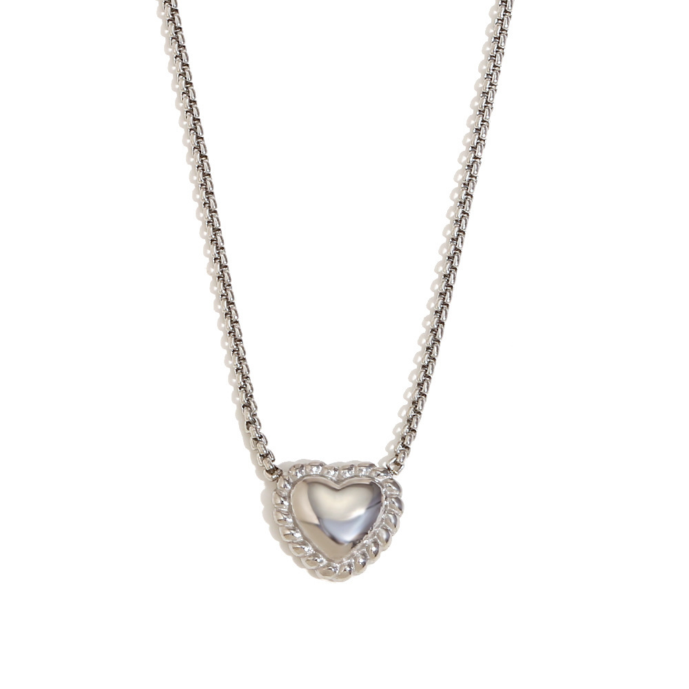 6:Mini love pendant necklace-steel color